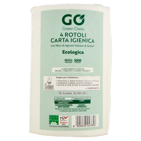 Carta Igienica 4 Rotoli 2 Veli Green Oasis